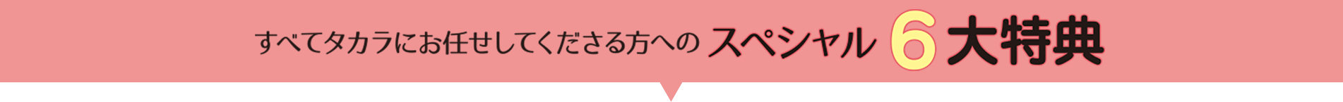 すべてタカラにお任せしてくださる方へのスペシャル6大特典